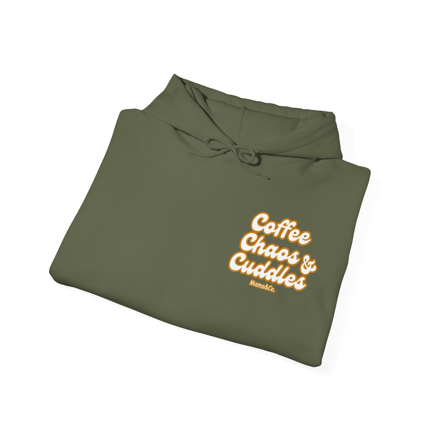 "Coffee, Chaos and Cuddles" Heavy Blend™ Hooded Sweatshirt